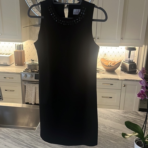 Jesse Ryan mod A line little black dress with mod stones at throat size small🖤 - Picture 16 of 17